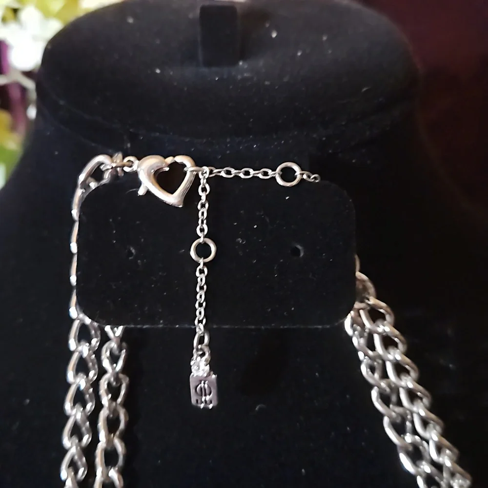 Double Chain Rhinestone Necklace - Picture 5 of 6
